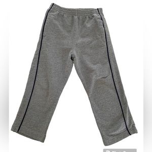 Boys Sweatpants Size 4 Gray Blue Stripes Straight Leg Pockets J. Khaki